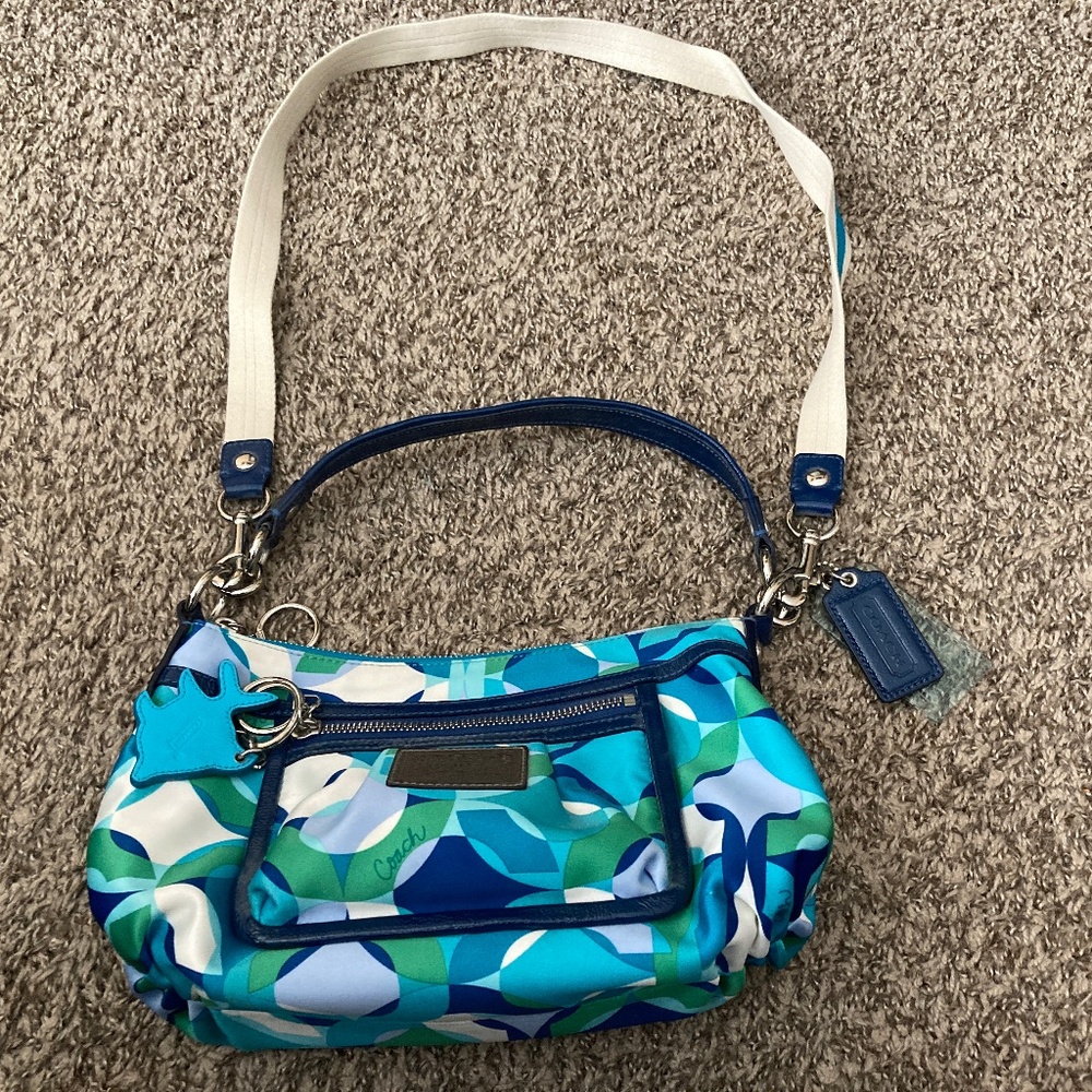 Coach 2 Piece Purse And Pouch poppy Kaliedescope